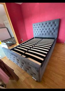 Brand New Stylish Grey Gaslift Storage Beds On Sale. 4ft, 4ft6 5ft And 6ft Sizes Available