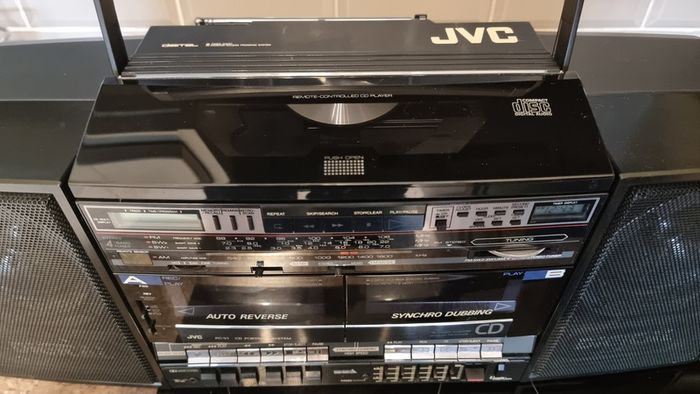 JVC PC-V1J Portable Stereo Boombox from 1987, Made in Japan.