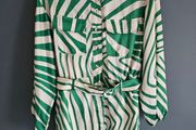 Mango Satin playsuit with belt Size M