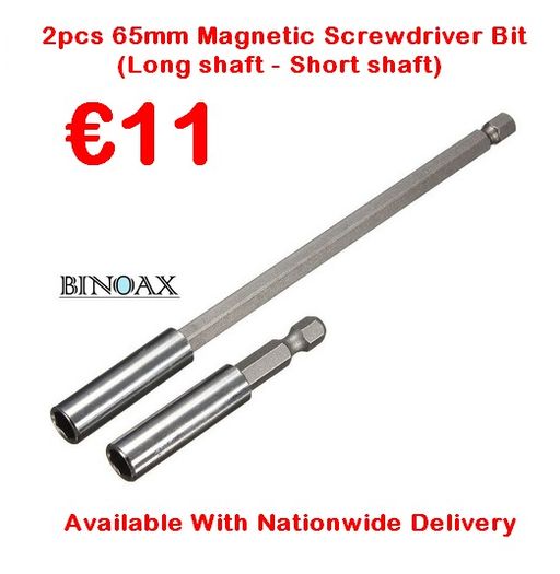 2pcs 65mm Magnetic Screwdriver Bit (Long shaft - Short shaft)