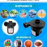 Electric Air Pump with 3 Nozzles/Inflate Or Deflate Swimming Ring, Airbeds, Paddling Pools & Other Toys / AC110-240V/ DC12V/50W (Black-Air-Pump) Image 4