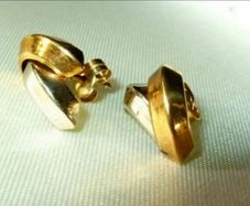 Vintage Hallmarked 9ct White/Yellow Gold Earrings