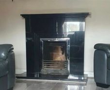 fireplace mantel and hearth