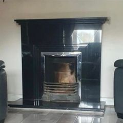 fireplace mantel and hearth