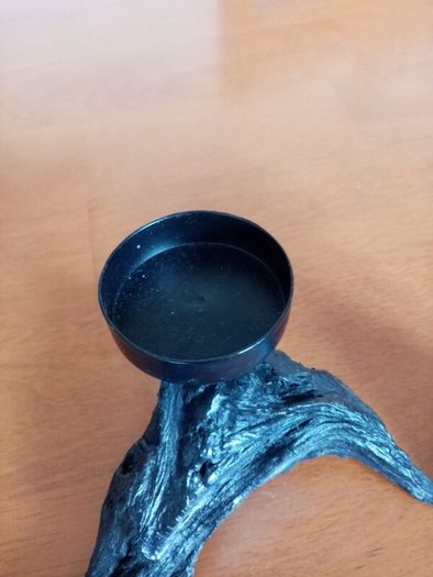 Pair of wooden candle holders