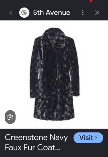 creenstone navy and brown long faux fur