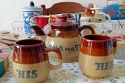 Stoneware Teapot and Mugs