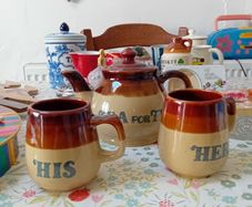 Stoneware Teapot and Mugs