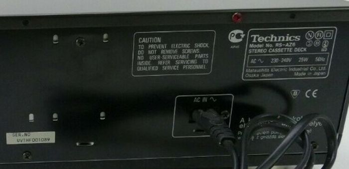 Technics RS-AZ6 Refurbished Cassette Tape Deck, Automatic Azimuth Calibration, 3 Head Amorphous Z, Class AA, High End