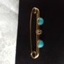 Gold, diamond and turquoise brooch ,lapel pin Image 6