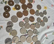 Mixed foreign coins. Japan, South Korea and others