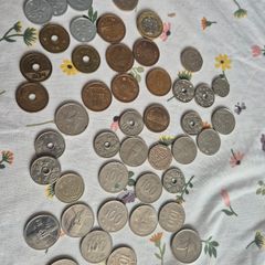 Mixed foreign coins. Japan, South Korea and others