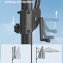 Parasol, Cantilever Parasol, 300 cm, 28 Solar LED Lights, UPF 50 Garden Umbrella, 360 Rotatable, Tilt Angle Infinitely Adjustable, with Crank, Cross Base, Image 9