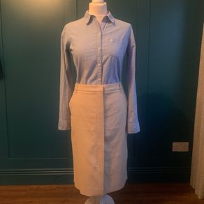Gerard Darel cream pencil skirt. Size 10/12