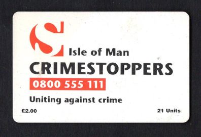 1997 Isle of Man UK2/ 21 units Crimestoppers (Siemens - S30 (Module 34)) Phone Card