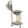 Globe Bar Wine Stand Eucalyptus Wood Blue Image 2