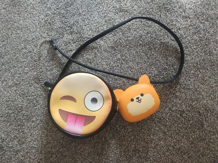Emoji Bag & Silicone Dog Purse Bundle
