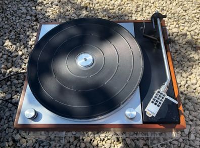 Absolutely immaculate factory condition Thorens Td 150 Mark II. With original side cut dust cover in incredible condition after 55 years. Hand-built in Switzerland and Germany and one of the most famous and highly-regarded turntables ever made.