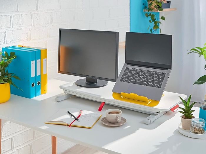 Leitz Ergo Cosy Standing Desk Converter with Sliding Tray