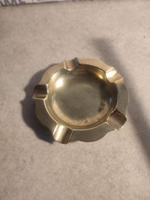 Vintage Brass Round Ashtray