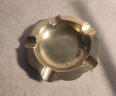 Vintage Brass Round Ashtray
