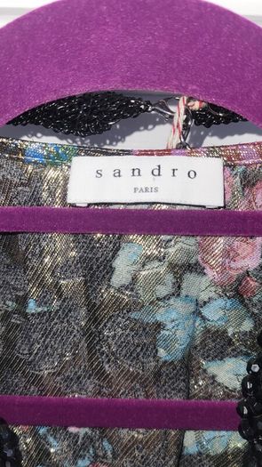 SANDRO Paris floral metallic mini dress Sz 36 (6-8UK) - Rrp 180 (New)