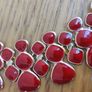 Costume Gold Tone Blue and Red Enamel Bib Necklace Image 6