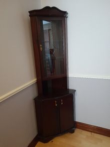 Vintage Mahogany Corner Display Cabinet