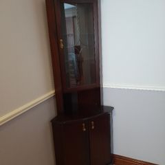 Vintage Mahogany Corner Display Cabinet