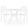 3 Piece Bistro Set Cast Aluminium White Image 4