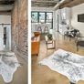 Large Faux Cowhide Rug - Chalk and Board (4.6ft x 6.6ft) - White/Gray Cow Print Area Rug for a Western Boho Decor - Synthetic, Cruelty-Free Animal Hide Carpet with No-Slip Backing (FREE POSTAGE) Image 3