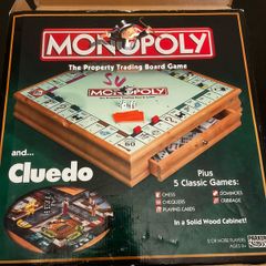 boardgames 5 games solid wood