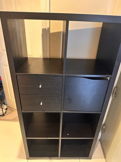 Black-brown Ikea KALLAX cabinet