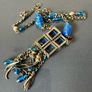 Vintage blue glass necklace Image 5