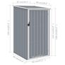 Garden Shed Grey 87x98x159 cm Image 7