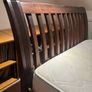 Wooden bed frame with slatted headboard and footboard Image 6