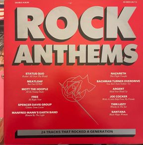 ROCK ANTHEMS Double compilation vinyl record in near mint condition