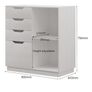 4 Drawer Wood Lateral File Cabinet, A4 Letter Size Suspension File Hanging Folder Filing Cabinet, Printer Stand with Open Storage Shelf for Office and Home,White Image 3
