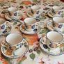 Set of 8 Vintage Staffordshire Tableware England Cups & Saucers  Plum / Fruit Pattern , Autumnal style Image 2