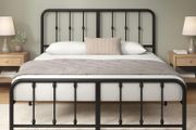 Double Bed Frame with Headboard - 4ft6 (135 x 190 cm) - 14'' Height - Metal Bed Base with Footboard - Steel Slat Support - Easy Assembly - Black