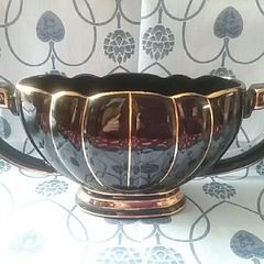 Black & Gold Table Centrepiece/Vase/Planter