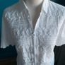 White full zip up blouse/ jacket. Size 12 Image 5