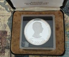 10 Dollars Silver Proof Coin Bahamas 1978