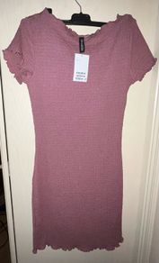 Overlock-detail crinkled dress size S