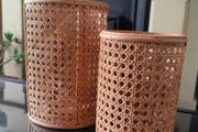 Rattan Hurricanes. candle holders.