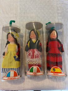 3 x  vintage national costume dolls