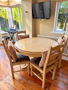 Round Wooden Dining Table & 4 Chairs