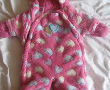 Cute all in one snow suit.