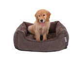Washable dog bed 75 cm brown