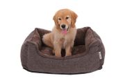 Washable dog bed 75 cm brown